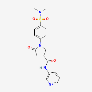 molecular formula C18H20N4O4S B6137022 1-{4-[(dimethylamino)sulfonyl]phenyl}-5-oxo-N-3-pyridinyl-3-pyrrolidinecarboxamide 
