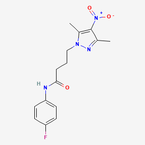 molecular formula C15H17FN4O3 B6137036 4-(3,5-dimethyl-4-nitro-1H-pyrazol-1-yl)-N-(4-fluorophenyl)butanamide 