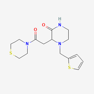 molecular formula C15H21N3O2S2 B6137050 3-[2-oxo-2-(4-thiomorpholinyl)ethyl]-4-(2-thienylmethyl)-2-piperazinone 