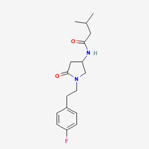 molecular formula C17H23FN2O2 B6137060 N-{1-[2-(4-fluorophenyl)ethyl]-5-oxo-3-pyrrolidinyl}-3-methylbutanamide 
