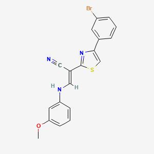 2-[4-(3-bromophenyl)-1,3-thiazol-2-yl]-3-[(3-methoxyphenyl)amino]acrylonitrile