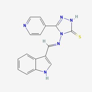 molecular formula C16H12N6S B6137074 4-[(1H-indol-3-ylmethylene)amino]-5-(4-pyridinyl)-4H-1,2,4-triazole-3-thiol 