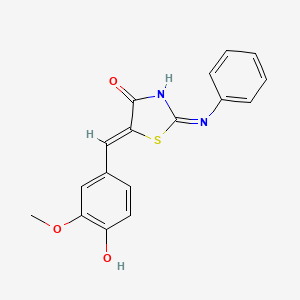 molecular formula C17H14N2O3S B6137089 5-(4-hydroxy-3-methoxybenzylidene)-2-(phenylimino)-1,3-thiazolidin-4-one 