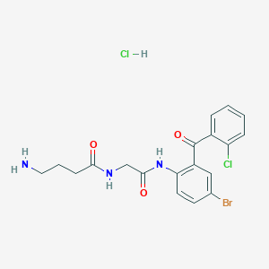 4-amino-N-(2-{[4-bromo-2-(2-chlorobenzoyl)phenyl]amino}-2-oxoethyl)butanamide hydrochloride