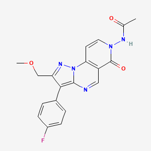 molecular formula C19H16FN5O3 B6137106 N-[3-(4-fluorophenyl)-2-(methoxymethyl)-6-oxopyrazolo[1,5-a]pyrido[3,4-e]pyrimidin-7(6H)-yl]acetamide 