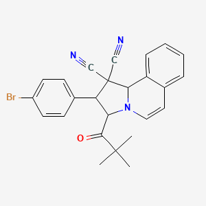 molecular formula C25H22BrN3O B6137126 2-(4-bromophenyl)-3-(2,2-dimethylpropanoyl)-2,3-dihydropyrrolo[2,1-a]isoquinoline-1,1(10bH)-dicarbonitrile 