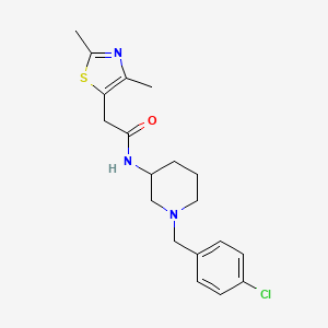 molecular formula C19H24ClN3OS B6137132 N-[1-(4-chlorobenzyl)-3-piperidinyl]-2-(2,4-dimethyl-1,3-thiazol-5-yl)acetamide 