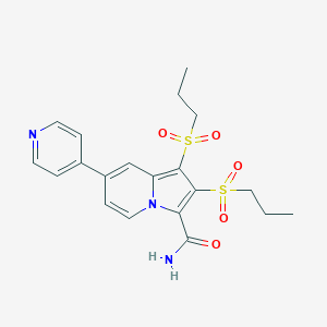 molecular formula C20H23N3O5S2 B6137138 1,2-bis(propylsulfonyl)-7-(4-pyridinyl)-3-indolizinecarboxamide 