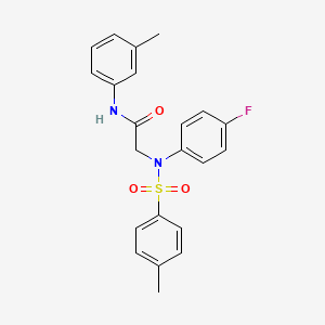 molecular formula C22H21FN2O3S B6137143 N~2~-(4-fluorophenyl)-N~1~-(3-methylphenyl)-N~2~-[(4-methylphenyl)sulfonyl]glycinamide 