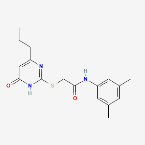 molecular formula C17H21N3O2S B6137147 N-(3,5-dimethylphenyl)-2-[(6-oxo-4-propyl-1,6-dihydro-2-pyrimidinyl)thio]acetamide 