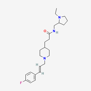 molecular formula C24H36FN3O B6137154 N-[(1-ethyl-2-pyrrolidinyl)methyl]-3-{1-[(2E)-3-(4-fluorophenyl)-2-propen-1-yl]-4-piperidinyl}propanamide 