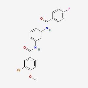 molecular formula C21H16BrFN2O3 B6137155 3-bromo-N-{3-[(4-fluorobenzoyl)amino]phenyl}-4-methoxybenzamide 