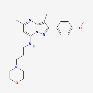 molecular formula C22H29N5O2 B6137163 2-(4-methoxyphenyl)-3,5-dimethyl-N-[3-(4-morpholinyl)propyl]pyrazolo[1,5-a]pyrimidin-7-amine 
