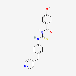 molecular formula C21H19N3O2S B6137166 4-methoxy-N-({[4-(4-pyridinylmethyl)phenyl]amino}carbonothioyl)benzamide 