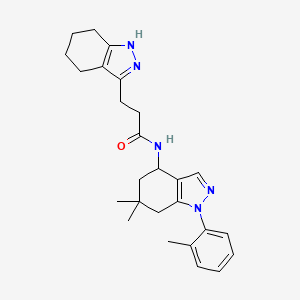 molecular formula C26H33N5O B6137169 N-[6,6-dimethyl-1-(2-methylphenyl)-4,5,6,7-tetrahydro-1H-indazol-4-yl]-3-(4,5,6,7-tetrahydro-2H-indazol-3-yl)propanamide 