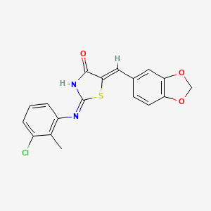 molecular formula C18H13ClN2O3S B6137189 5-(1,3-benzodioxol-5-ylmethylene)-2-[(3-chloro-2-methylphenyl)amino]-1,3-thiazol-4(5H)-one 