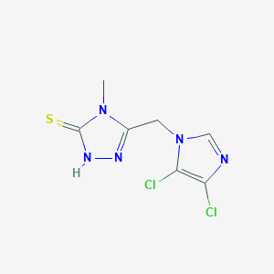 molecular formula C7H7Cl2N5S B061372 5-[(4,5-二氯-1H-咪唑-1-基)甲基]-4-甲基-4H-1,2,4-三唑-3-硫醇 CAS No. 175202-31-0