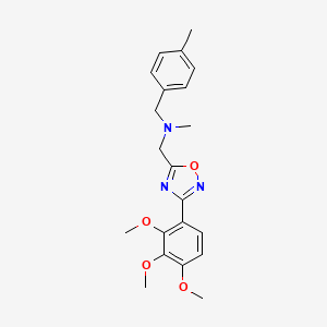 molecular formula C21H25N3O4 B6137204 N-methyl-1-(4-methylphenyl)-N-{[3-(2,3,4-trimethoxyphenyl)-1,2,4-oxadiazol-5-yl]methyl}methanamine 