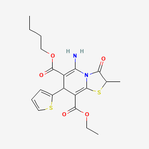 molecular formula C20H24N2O5S2 B6137222 6-butyl 8-ethyl 5-amino-2-methyl-3-oxo-7-(2-thienyl)-2,3-dihydro-7H-[1,3]thiazolo[3,2-a]pyridine-6,8-dicarboxylate 