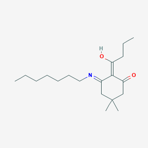 molecular formula C19H33NO2 B6137223 2-butyryl-3-(heptylamino)-5,5-dimethyl-2-cyclohexen-1-one 