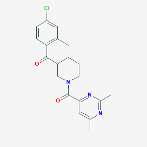 molecular formula C20H22ClN3O2 B6137230 (4-chloro-2-methylphenyl){1-[(2,6-dimethyl-4-pyrimidinyl)carbonyl]-3-piperidinyl}methanone 