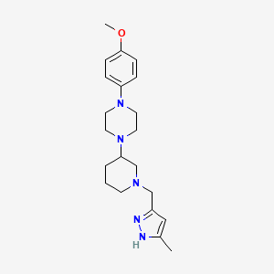 molecular formula C21H31N5O B6137236 1-(4-methoxyphenyl)-4-{1-[(3-methyl-1H-pyrazol-5-yl)methyl]-3-piperidinyl}piperazine 