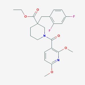 ethyl 3-(2,4-difluorobenzyl)-1-[(2,6-dimethoxy-3-pyridinyl)carbonyl]-3-piperidinecarboxylate
