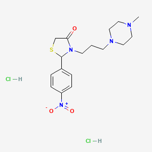 molecular formula C17H26Cl2N4O3S B6137242 3-[3-(4-methyl-1-piperazinyl)propyl]-2-(4-nitrophenyl)-1,3-thiazolidin-4-one dihydrochloride 