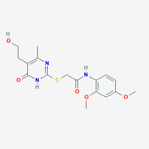 N-(2,4-dimethoxyphenyl)-2-{[5-(2-hydroxyethyl)-4-methyl-6-oxo-1,6-dihydro-2-pyrimidinyl]thio}acetamide