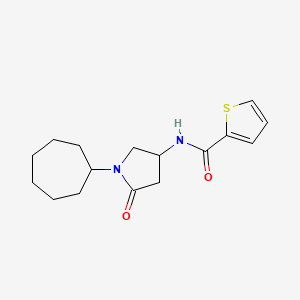 molecular formula C16H22N2O2S B6137267 N-(1-cycloheptyl-5-oxo-3-pyrrolidinyl)-2-thiophenecarboxamide 