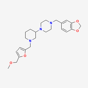 molecular formula C24H33N3O4 B6137274 1-(1,3-benzodioxol-5-ylmethyl)-4-(1-{[5-(methoxymethyl)-2-furyl]methyl}-3-piperidinyl)piperazine 