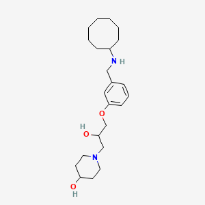 molecular formula C23H38N2O3 B6137318 1-(3-{3-[(cyclooctylamino)methyl]phenoxy}-2-hydroxypropyl)-4-piperidinol 