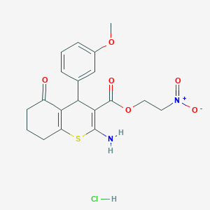 molecular formula C19H21ClN2O6S B6137322 2-nitroethyl 2-amino-4-(3-methoxyphenyl)-5-oxo-5,6,7,8-tetrahydro-4H-thiochromene-3-carboxylate 