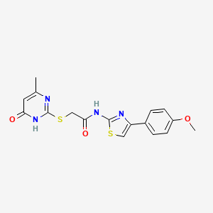 molecular formula C17H16N4O3S2 B6137346 N-[4-(4-methoxyphenyl)-1,3-thiazol-2-yl]-2-[(4-methyl-6-oxo-1,6-dihydro-2-pyrimidinyl)thio]acetamide 