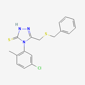 molecular formula C17H16ClN3S2 B6137421 5-[(benzylthio)methyl]-4-(5-chloro-2-methylphenyl)-4H-1,2,4-triazole-3-thiol 