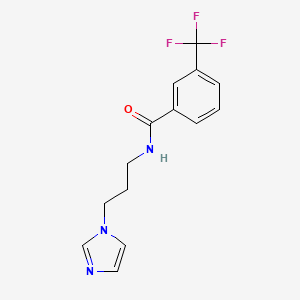 molecular formula C14H14F3N3O B6137444 N-[3-(1H-imidazol-1-yl)propyl]-3-(trifluoromethyl)benzamide 