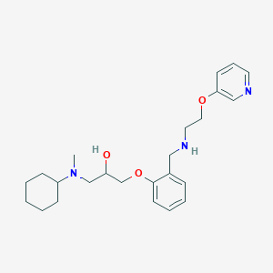 molecular formula C24H35N3O3 B6137447 1-[cyclohexyl(methyl)amino]-3-[2-({[2-(3-pyridinyloxy)ethyl]amino}methyl)phenoxy]-2-propanol 