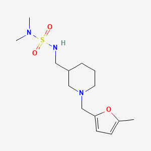 molecular formula C14H25N3O3S B6137451 N,N-dimethyl-N'-({1-[(5-methyl-2-furyl)methyl]-3-piperidinyl}methyl)sulfamide 