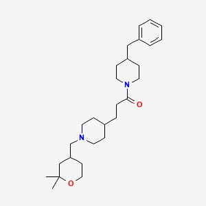 molecular formula C28H44N2O2 B6137461 4-benzyl-1-(3-{1-[(2,2-dimethyltetrahydro-2H-pyran-4-yl)methyl]-4-piperidinyl}propanoyl)piperidine 