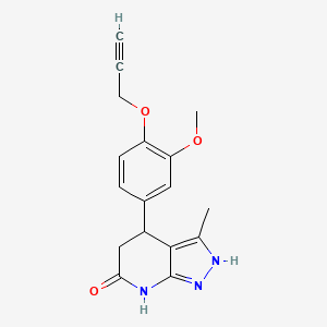 molecular formula C17H17N3O3 B6137466 4-[3-methoxy-4-(2-propyn-1-yloxy)phenyl]-3-methyl-1,4,5,7-tetrahydro-6H-pyrazolo[3,4-b]pyridin-6-one 