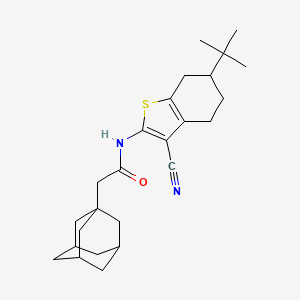 molecular formula C25H34N2OS B6137467 2-(1-adamantyl)-N-(6-tert-butyl-3-cyano-4,5,6,7-tetrahydro-1-benzothien-2-yl)acetamide CAS No. 515847-35-5
