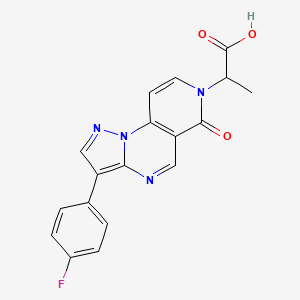 molecular formula C18H13FN4O3 B6137469 2-[3-(4-fluorophenyl)-6-oxopyrazolo[1,5-a]pyrido[3,4-e]pyrimidin-7(6H)-yl]propanoic acid 