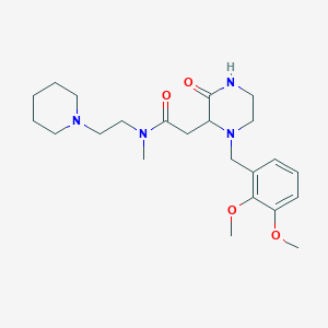 molecular formula C23H36N4O4 B6137477 2-[1-(2,3-dimethoxybenzyl)-3-oxo-2-piperazinyl]-N-methyl-N-[2-(1-piperidinyl)ethyl]acetamide 