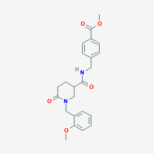 molecular formula C23H26N2O5 B6137482 methyl 4-[({[1-(2-methoxybenzyl)-6-oxo-3-piperidinyl]carbonyl}amino)methyl]benzoate 