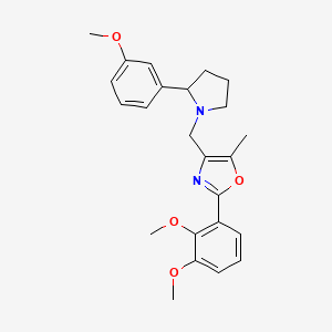 molecular formula C24H28N2O4 B6137491 2-(2,3-dimethoxyphenyl)-4-{[2-(3-methoxyphenyl)-1-pyrrolidinyl]methyl}-5-methyl-1,3-oxazole 