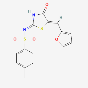 molecular formula C15H12N2O4S2 B6137521 N-[5-(2-furylmethylene)-4-oxo-1,3-thiazolidin-2-ylidene]-4-methylbenzenesulfonamide 