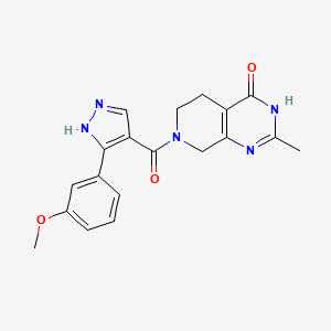 molecular formula C19H19N5O3 B6137543 7-{[3-(3-methoxyphenyl)-1H-pyrazol-4-yl]carbonyl}-2-methyl-5,6,7,8-tetrahydropyrido[3,4-d]pyrimidin-4(3H)-one 