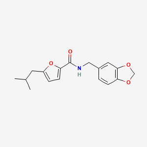 molecular formula C17H19NO4 B6137546 N-(1,3-benzodioxol-5-ylmethyl)-5-isobutyl-2-furamide 