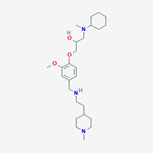 molecular formula C26H45N3O3 B6137550 1-[cyclohexyl(methyl)amino]-3-[2-methoxy-4-({[2-(1-methyl-4-piperidinyl)ethyl]amino}methyl)phenoxy]-2-propanol 