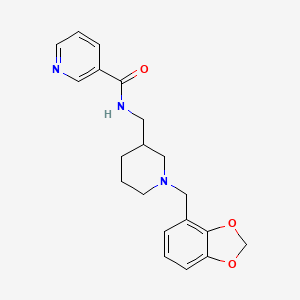 molecular formula C20H23N3O3 B6137560 N-{[1-(1,3-benzodioxol-4-ylmethyl)-3-piperidinyl]methyl}nicotinamide 